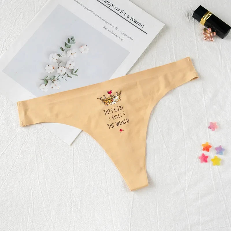 Sexy Thong Women Underwear Briefs Panties Dog Heart Banana Seamless Low Rise Yoga G String Bikini Girls Female Panty