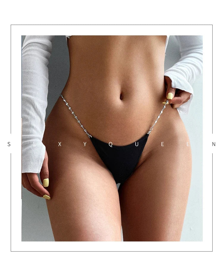 Hot Sexy Girls Thong Women Panties Letter Rhinestones G String Briefs Diamonds Erotic Underwear Low Waist Female Intimates