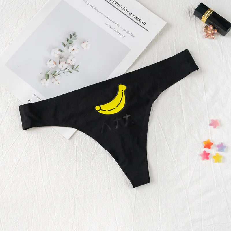Sexy Thong Women Underwear Briefs Panties Dog Heart Banana Seamless Low Rise Yoga G String Bikini Girls Female Panty