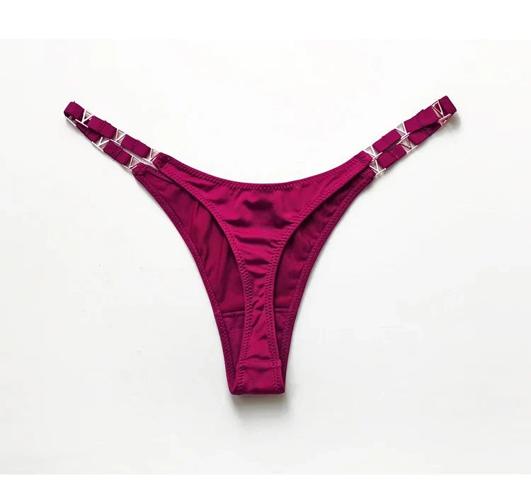 Seamless Sexy Thong Women Underwear Briefs Panties Zebra Flower Low Rise Luxury Metal Buckle G String Bikini Girls Female Panty