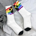 Men's Socks Pup Paw Rainbow Crew Socks