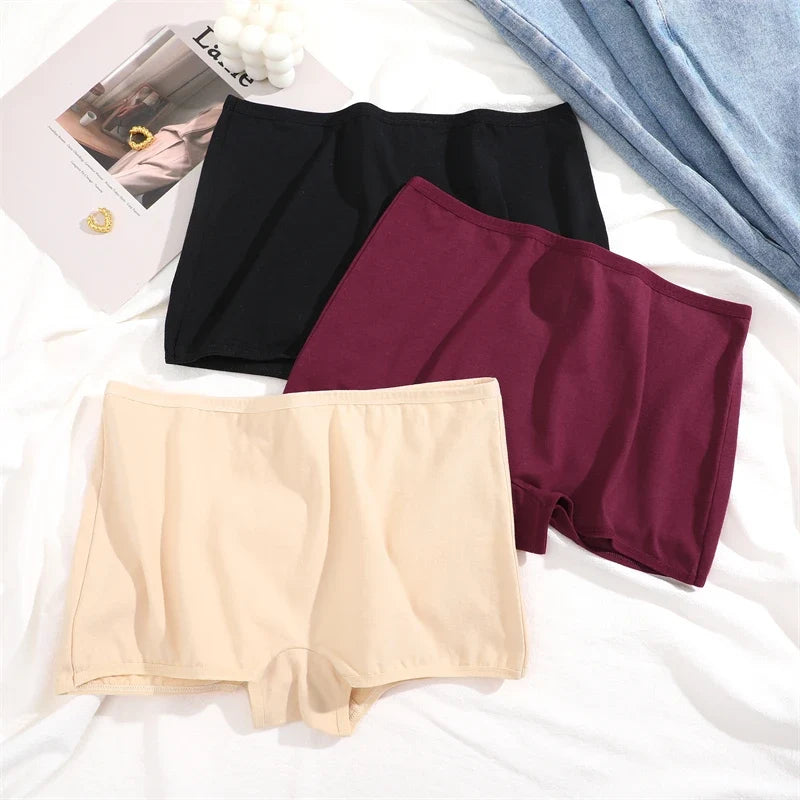 2Pcs/Set Women's Panties Cotton Seamless Sports Boxers Underwear Female Solid Color Briefs Lingerie Intimate Underpants XS-XL