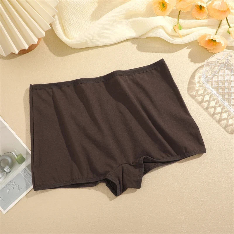 2Pcs/Set Women's Panties Cotton Seamless Sports Boxers Underwear Female Solid Color Briefs Lingerie Intimate Underpants XS-XL