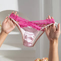 Lace Thin Sexy Girls Panties Women Briefs Thong Hollow Out G String Underwear Satin Seamless Female Low Waist Lingerie