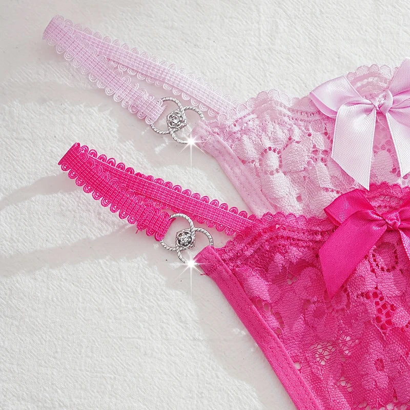 1pcs Low Rise Bow Sexy Lace Women Thongs Floral Panties Sexy Lingerie Solid Comfortable Erotic Elegant Lady G-string Underwear