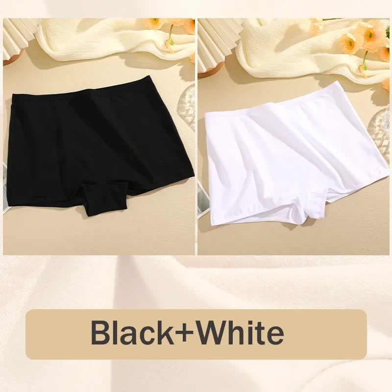 2Pcs/Set Women's Panties Cotton Seamless Sports Boxers Underwear Female Solid Color Briefs Lingerie Intimate Underpants XS-XL