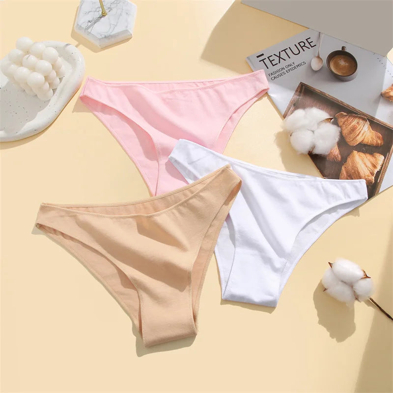 Women's Cotton Panties M-2XL Soft Low-Rise Underwear Ladies Comfortable Underwear Ladies Underpants Female Lingerie 7 Colors New