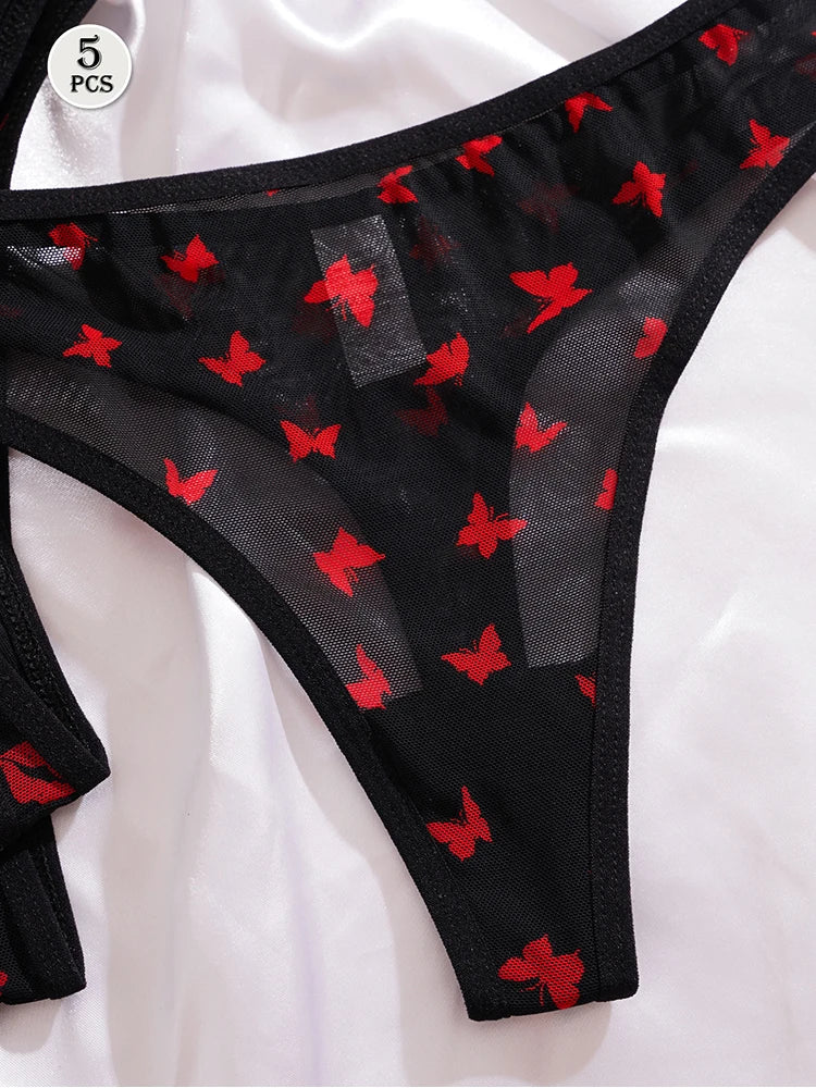 5pcs/pack Print Design Sexy Women thongs Breathable Comfortable Lady g-string Underwear Elegant Sexy Lingerie Fashion New Panty