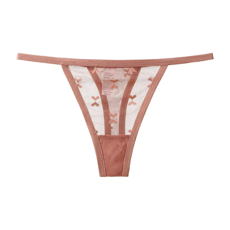 Lace Women Panties G String Sexy Thong Seamless Underwear T Back Transparent Low Waist Girls Briefs Underpants Plus Size S-XL