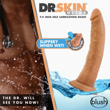 Glide 7.5" Self Lubricating Dildo - Mocha