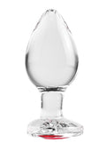 Large Red Heart Gem Glass Anal Plug