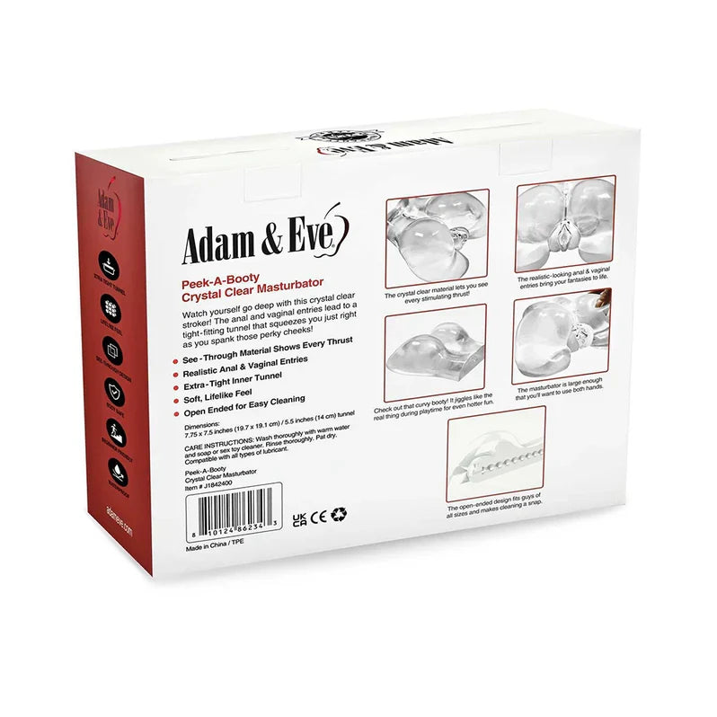 Adam & Eve Peek-A-Booty Crystal Clear Masturbator