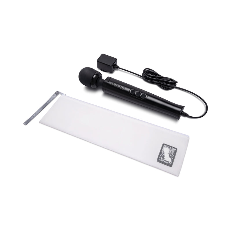 Le Wand Die Cast Plug-In Vibrating Massager Black