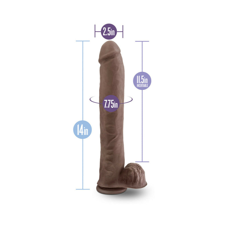 Blush Au Naturel Daddy 14" Posable Dildo with Balls