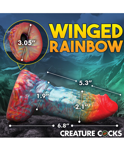 Creature Cocks Rainbow Phoenix Vibrating Silicone Dildo