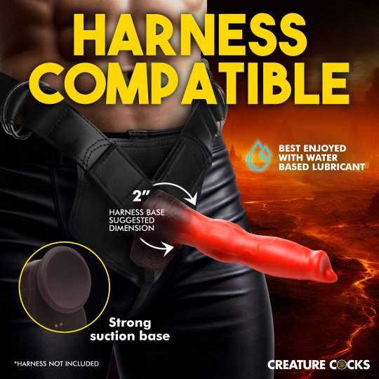 Creature Cocks Ramming Hound Silicone Dildo - Red/Brown