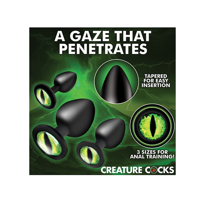 Creature Cocks Creature Eyes Green Eye Silicone Butt Plug Set