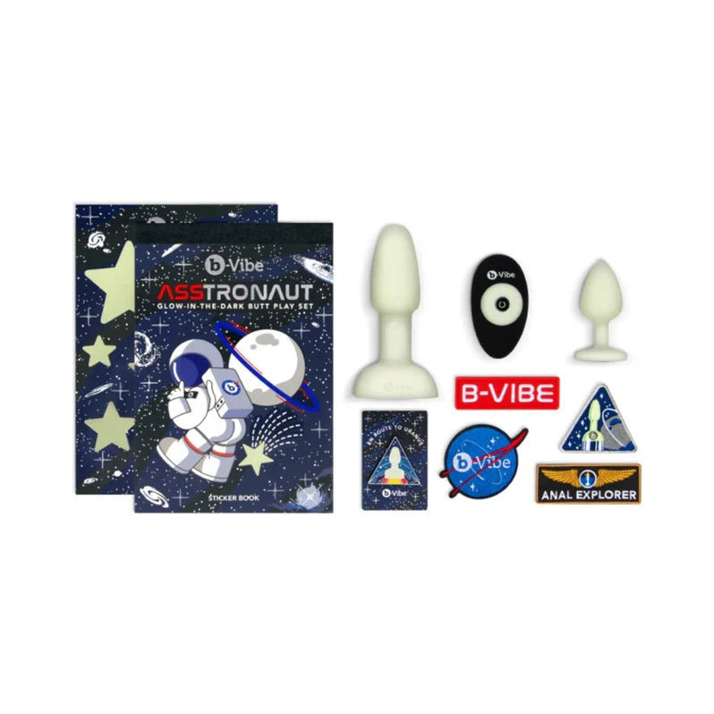 b-Vibe Limited Edition Asstronaut Glow-in-the-Dark Butt Play Set