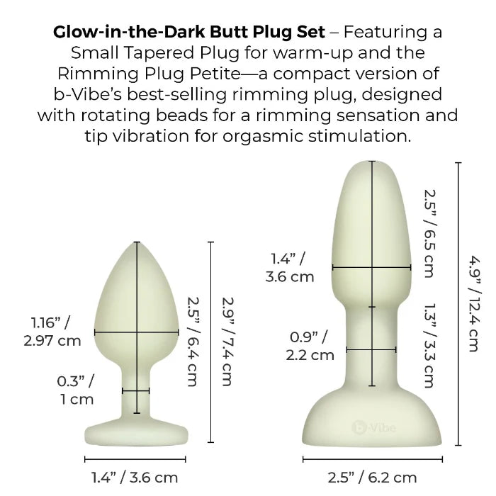 b-Vibe Limited Edition Asstronaut Glow-in-the-Dark Butt Play Set