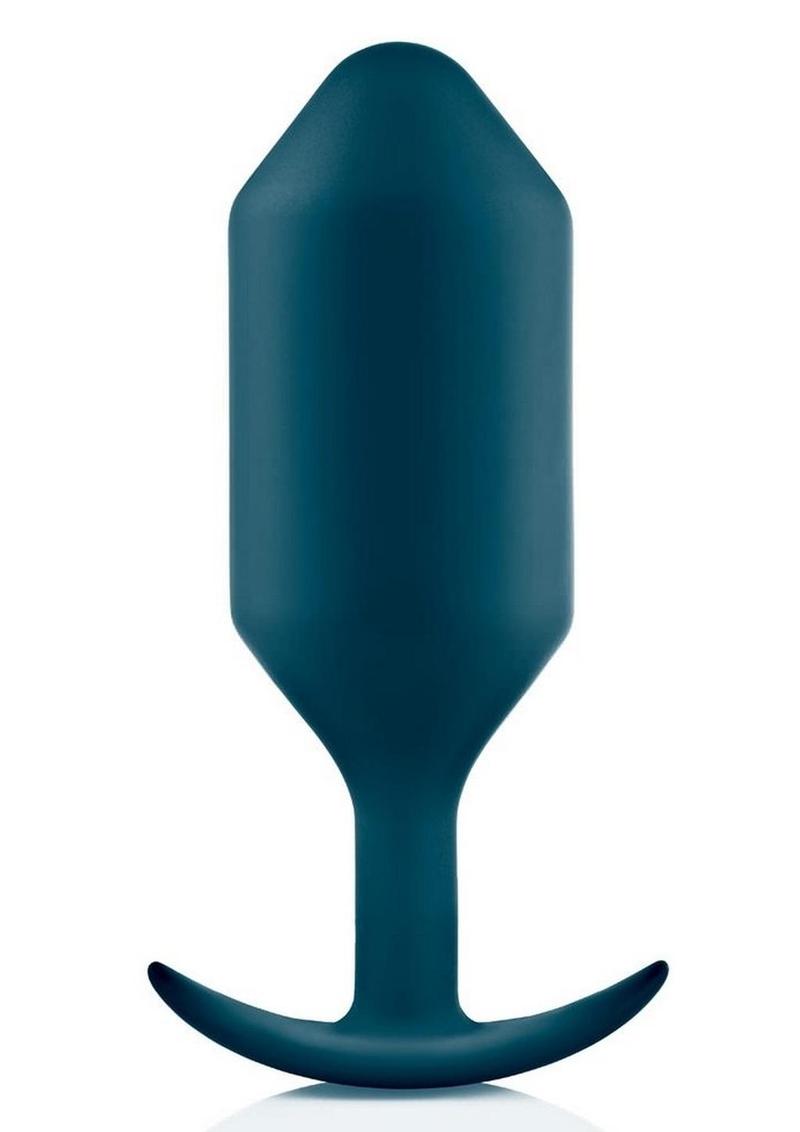 b Vibe Snug Plug Weighted Silicone Anal Plug Marine Blue