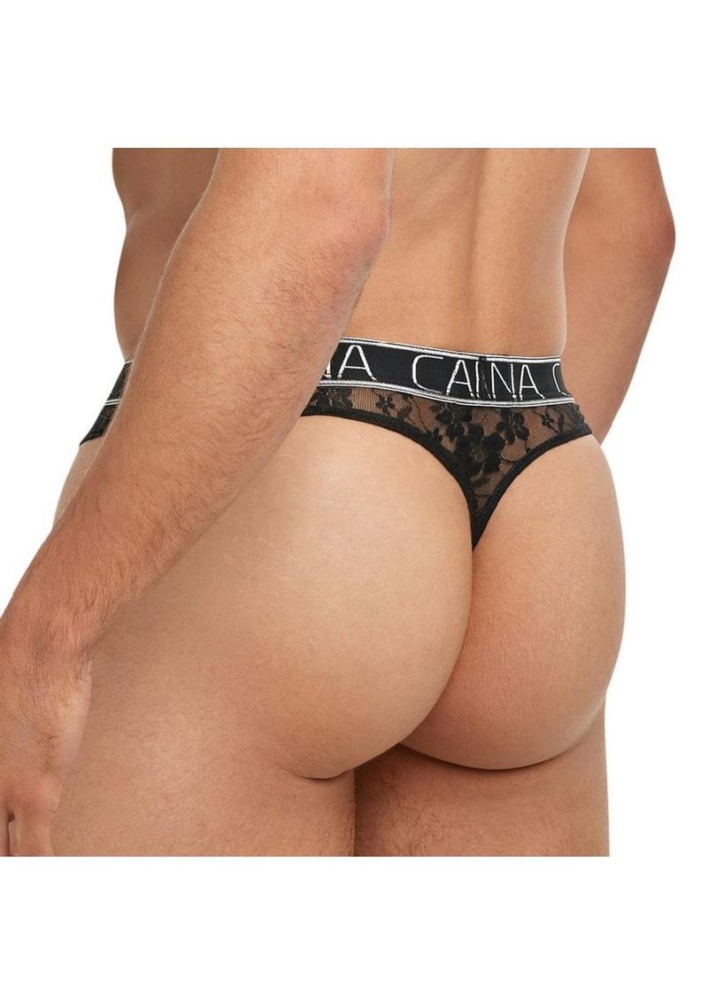Banana Cabana Lace Nights Thong Sheer Floral Lace for Men