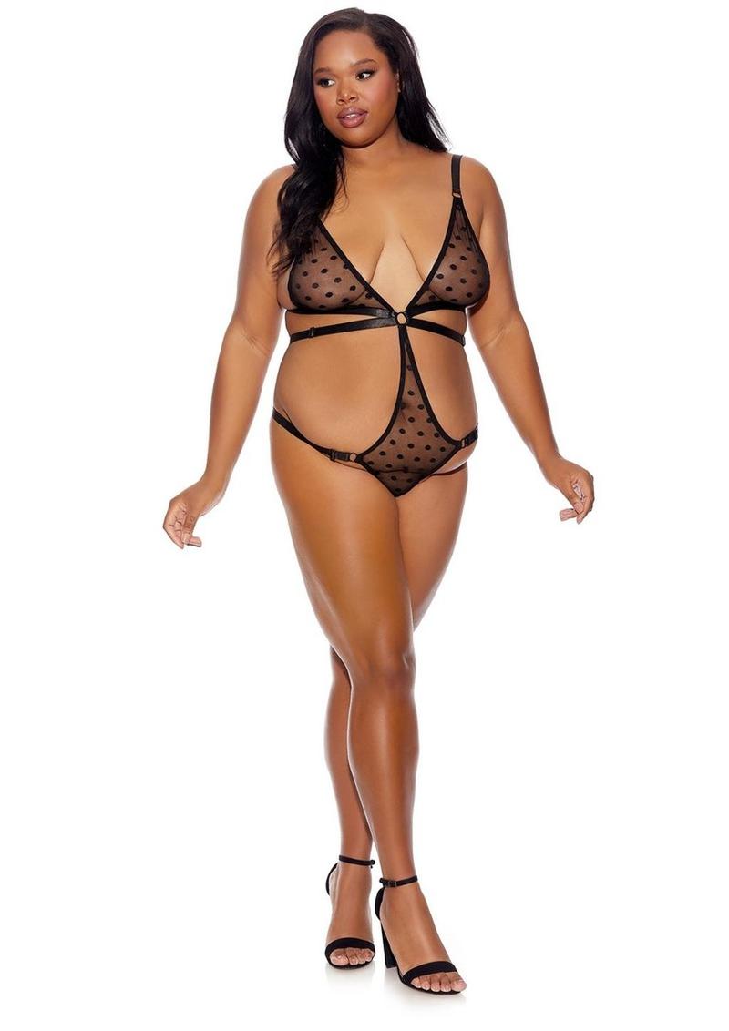 Barely Bare Strappy Harness Bra And Matching Panty Set