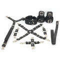 11-Piece Cowhide Leather Bondage Kit Collar, Ankle & Wrist Cuffs, Hogties, Leash & Connectors | Couples BDSM Set