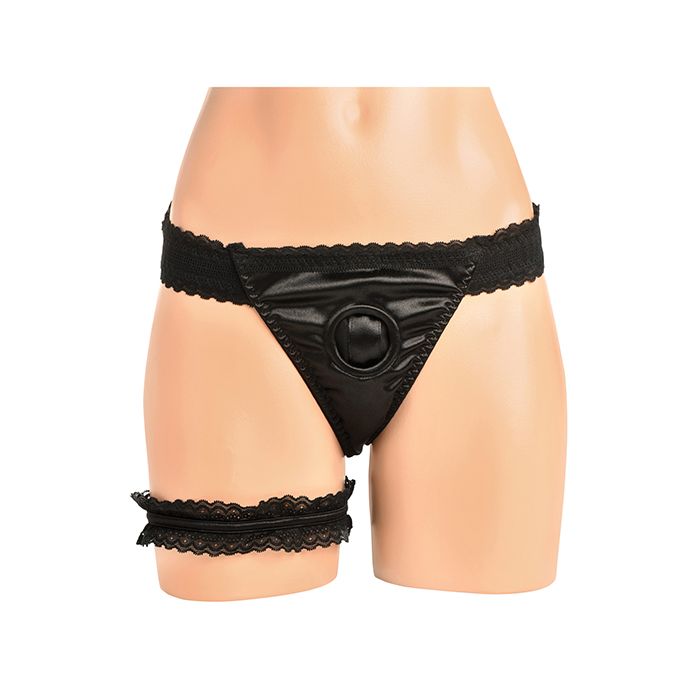 Bedroom Bliss Jolie Strap-On Panty Harness & Garter