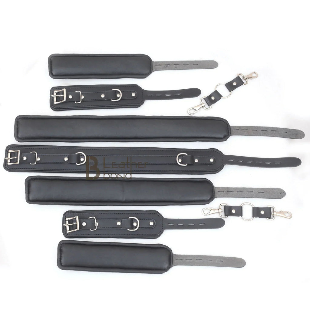 Puppy Play Animal Role Bondage Kit 5-Piece Genuine Cowhide Leather BDSM Restraint Set