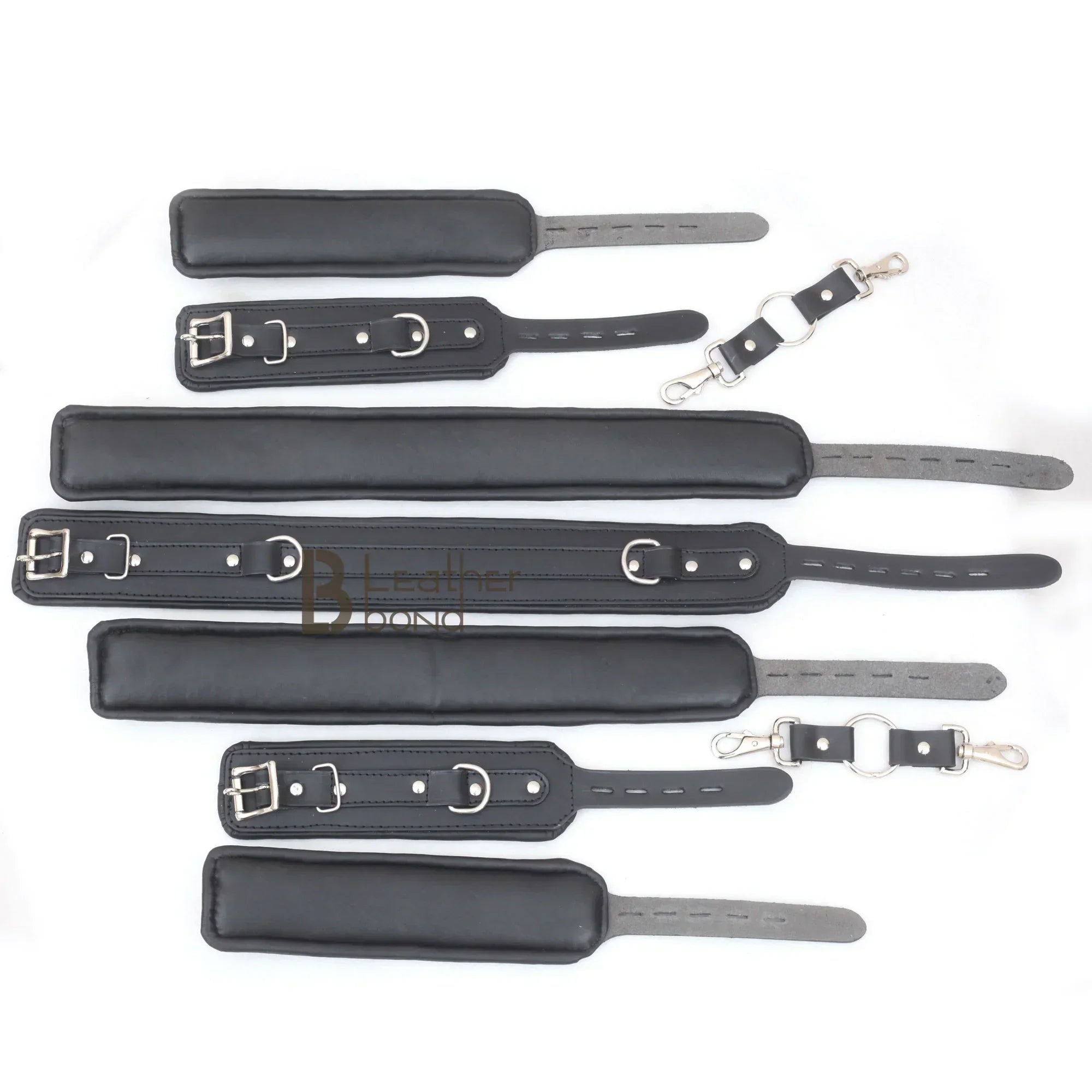 Puppy Play Animal Role Bondage Kit 5-Piece Genuine Cowhide Leather BDSM Restraint Set