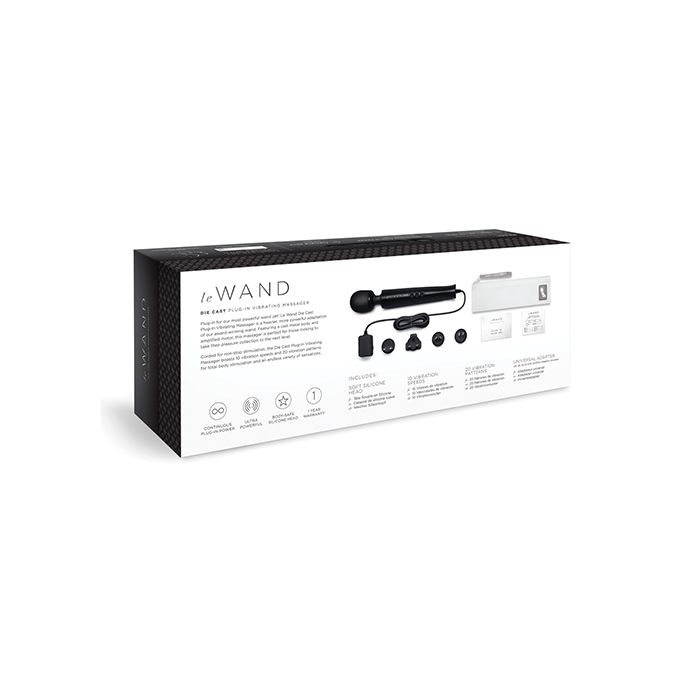Le Wand Die Cast Plug-In Vibrating Massager Black