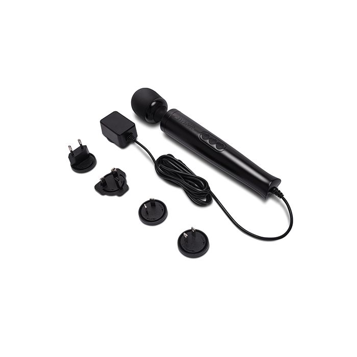 Le Wand Die Cast Plug-In Vibrating Massager Black