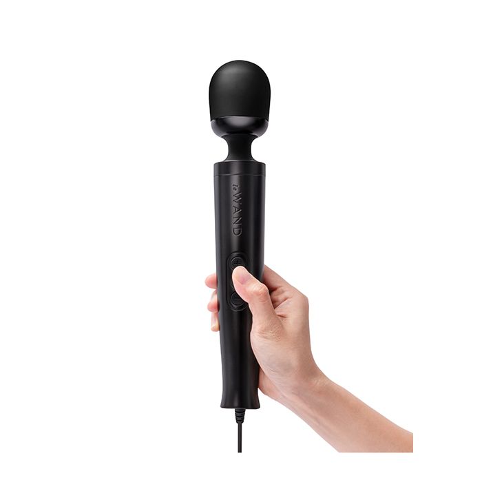 Le Wand Die Cast Plug-In Vibrating Massager Black