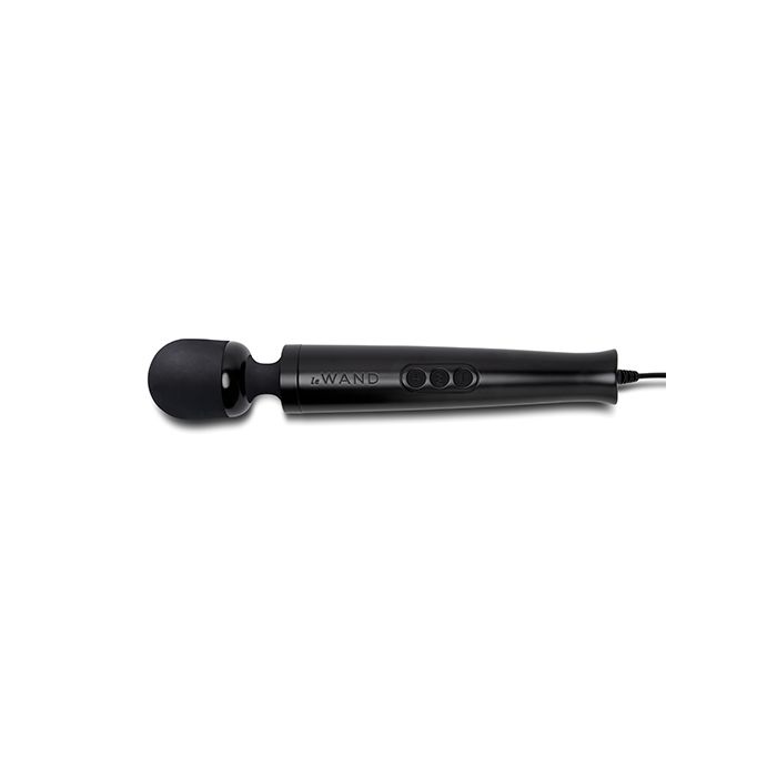 Le Wand Die Cast Plug-In Vibrating Massager Black