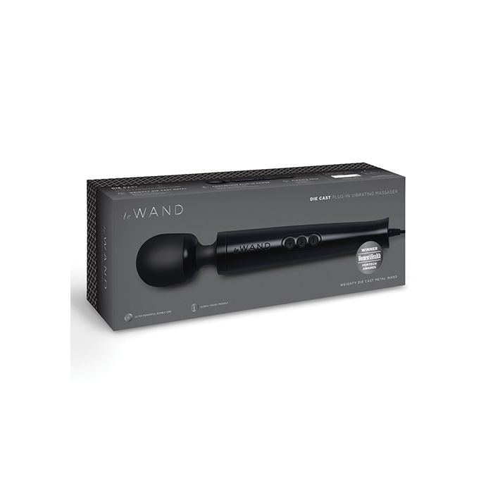Le Wand Die Cast Plug-In Vibrating Massager Black