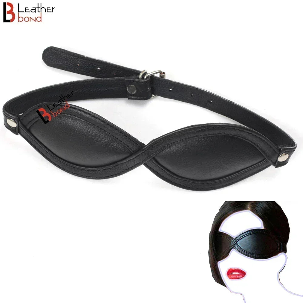 Beginner's Leather Bondage Kit Wrist, Ankle & Thigh Cuffs, Collar, Flogger, Paddle, Blindfold & Leash | Black