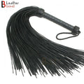 Real Genuine Cow Hide Leather Lace Flogger-100 Falls Black Heavy & Stingy Whip