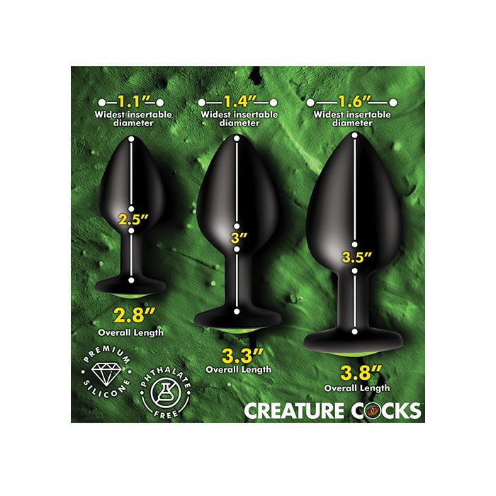 Creature Cocks Creature Eyes Green Eye Silicone Butt Plug Set