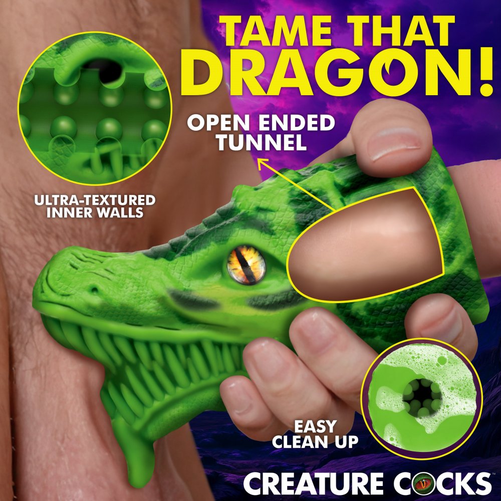 Creature Cocks Dragon Tamer Silicone Stroker Green
