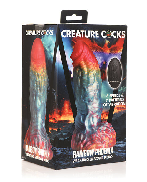 Creature Cocks Rainbow Phoenix Vibrating Silicone Dildo
