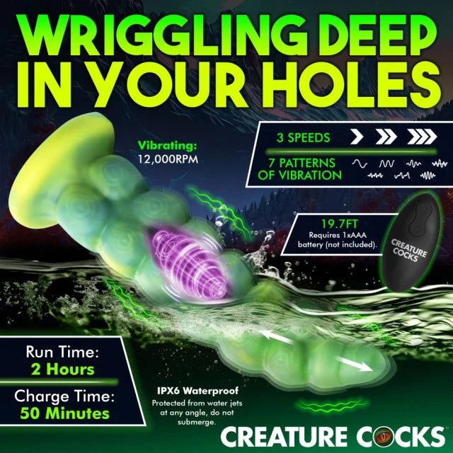 Creature Cocks Squirmer Thrusting & Vibrating Dildo