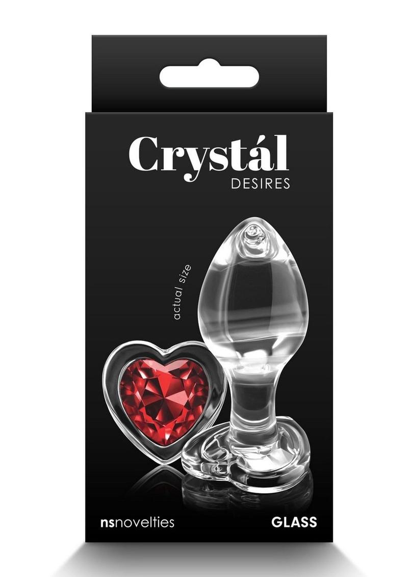 Crystal Desires Red Heart Glass Anal Plug by NS Novelties
