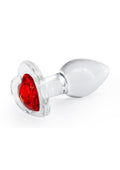 Crystal Desires Red Heart Glass Anal Plug by NS Novelties