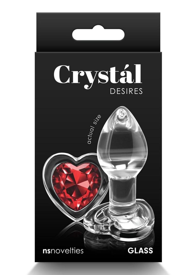 Crystal Desires Red Heart Glass Anal Plug by NS Novelties