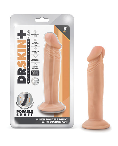 Dr. Skin Plus 6" Poseable Dildo - Vanilla
