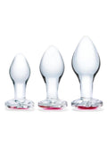 Gläs 3 Piece Heart Jewel Blown Glass Anal Training Kit