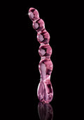 Icicles No. 43 Beaded Pink Glass Massager Elegant Hand-Blown