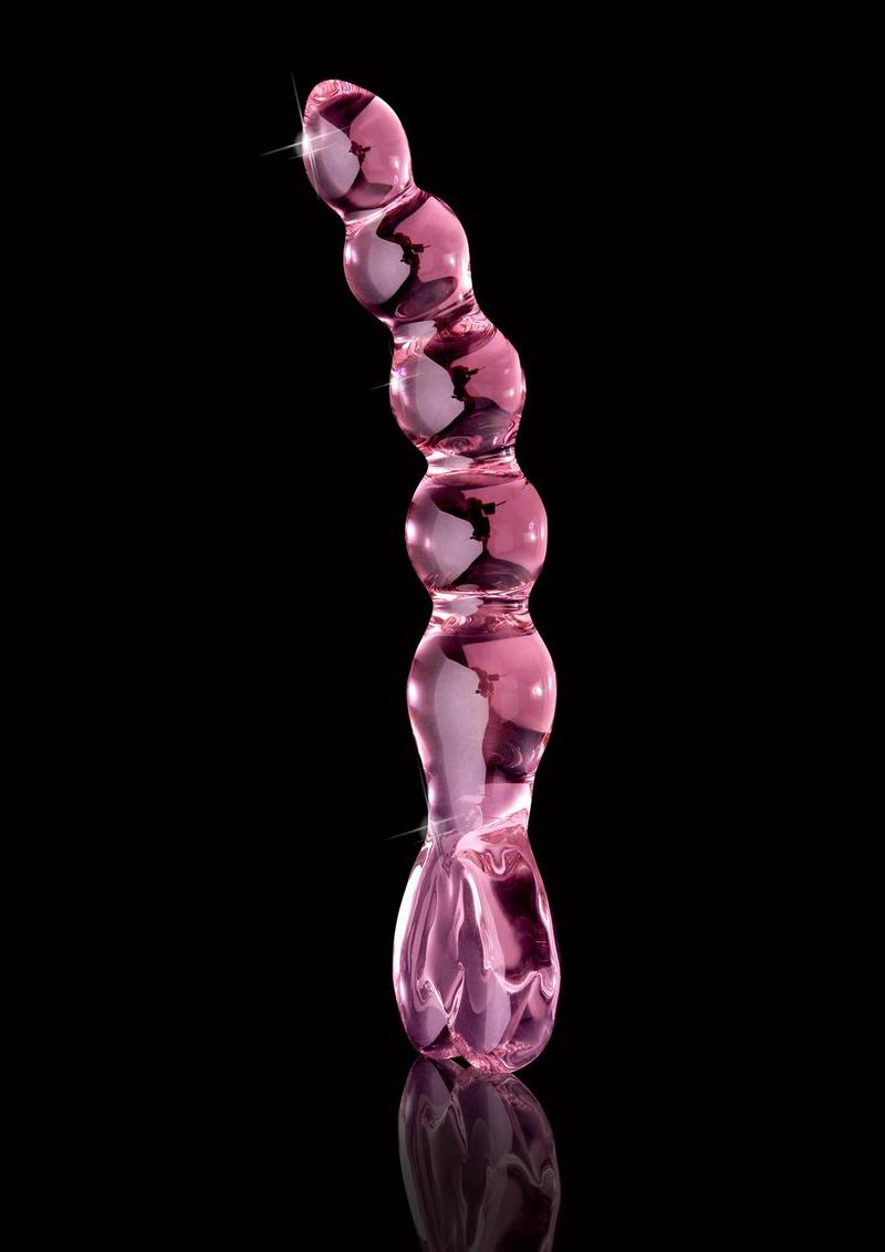 Icicles No. 43 Beaded Pink Glass Massager Elegant Hand-Blown