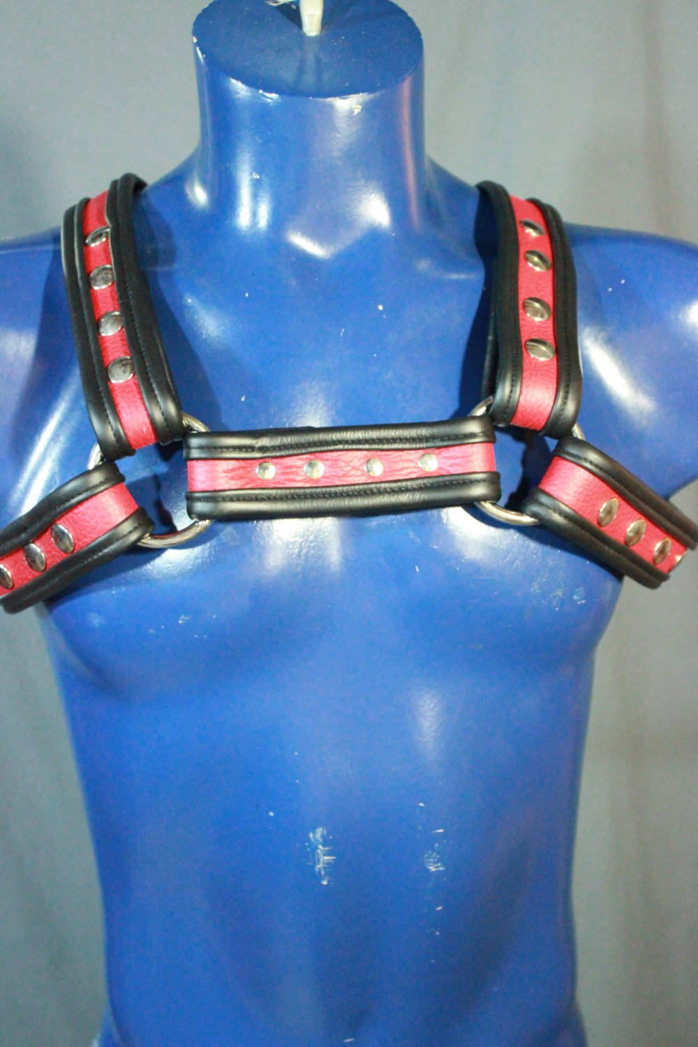 Red and Black Bulldog Harness - Our Softest Leather!