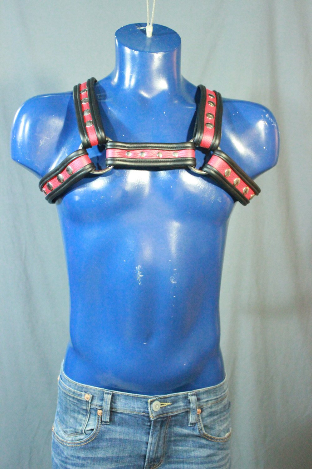 Red and Black Bulldog Harness - Our Softest Leather!